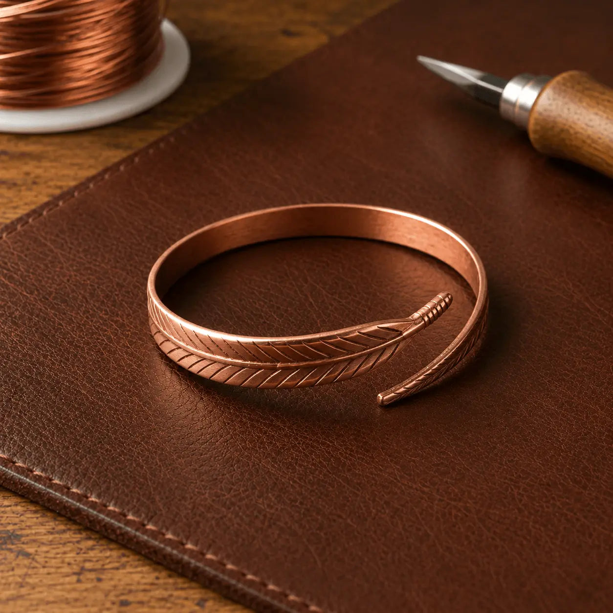 Pulsera de Cobre "La Pluma" de Doña Carmen