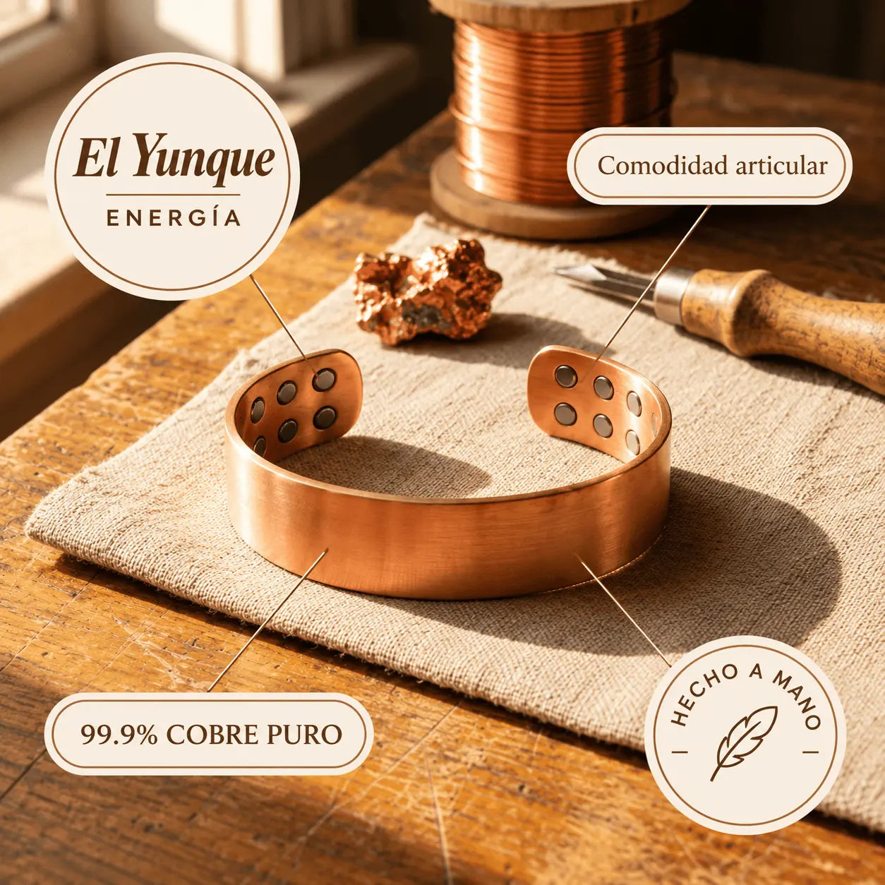 Pulsera de Cobre "El Yunque" de Doña Carmen