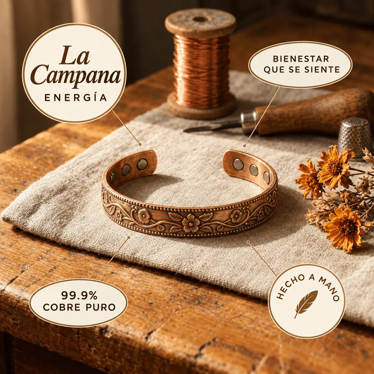 Pulsera de Cobre "La Campana" de Doña Carmen
