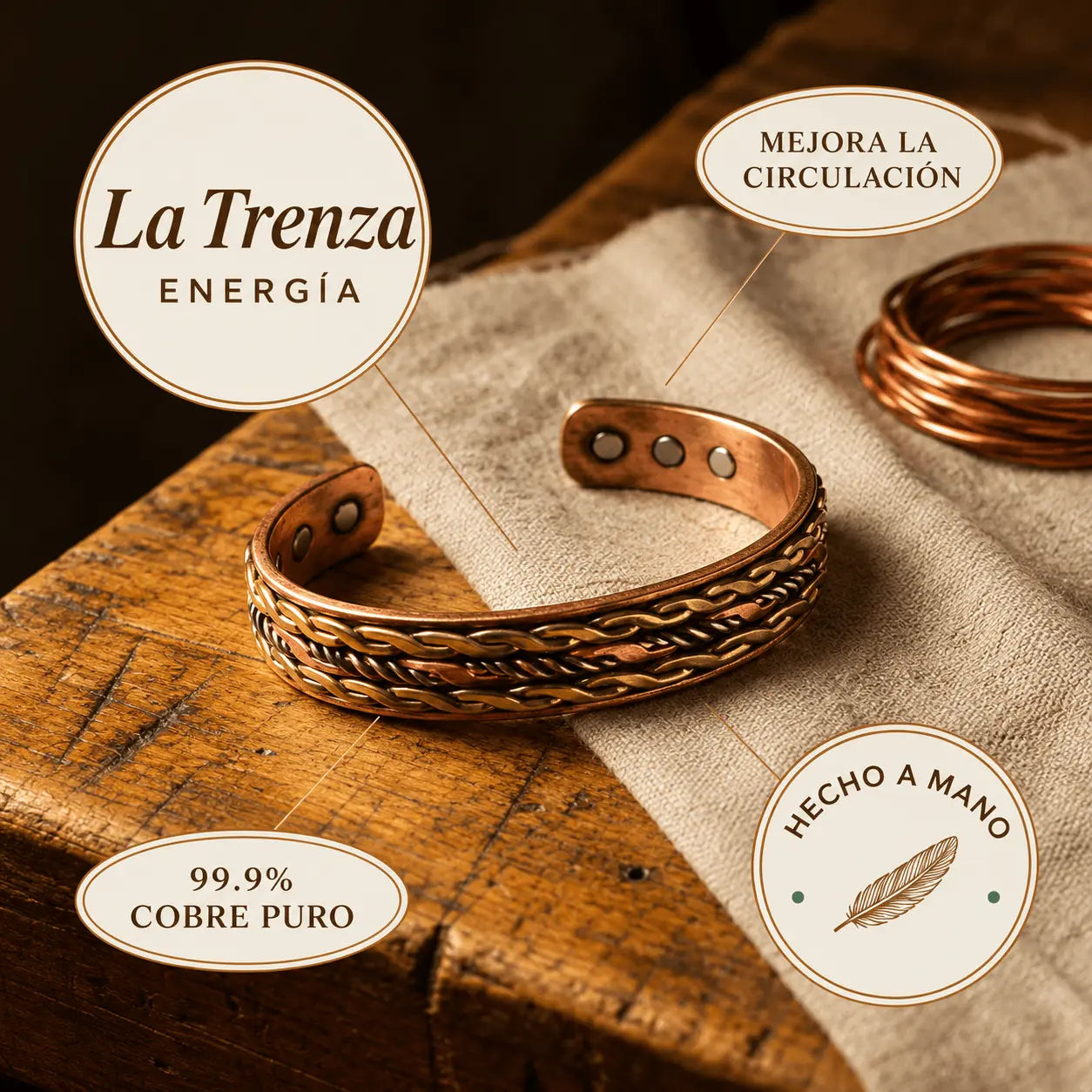 Pulsera de Cobre "La Trenza" de Doña Carmen
